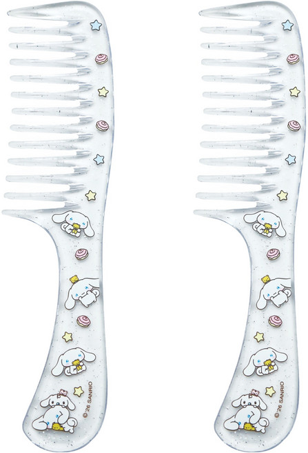 뷰티홈 산리오 클리어 심플빗 대, 시나모롤 투명 펄, 2개