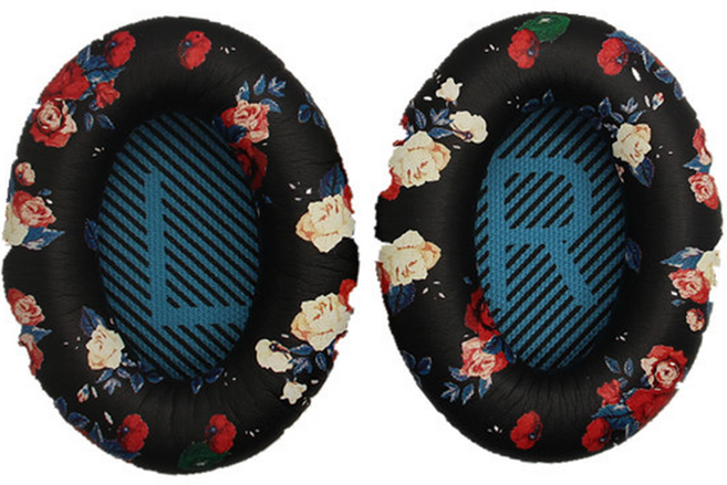 해피로드 BOSE 호환 QC 시리즈 헤드폰 LR 코튼 패딩 싱글 스폰지 이어패드 커버 FREE 양쪽착용 세트, 프린트 컬러 + 블루, 1세트