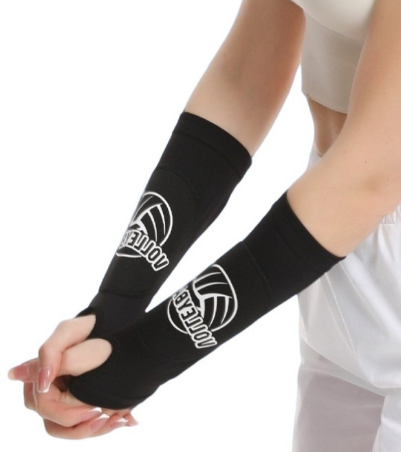 뉴토피아 배구훈련용 손목 팔꿈치 쿠션 손가락 보호대 양손착용 세트, 블랙, 1세트