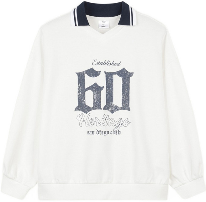 행텐틴즈 더블페이스 블록코어 오버핏 맨투맨