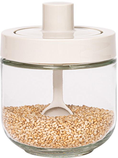 인블룸 유리양념통 스푼 일체형, 2개