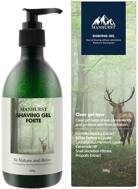 맨허스트 저자극 미산성 보습 시카 쉐이빙 젤 포르테, 1개, 300g