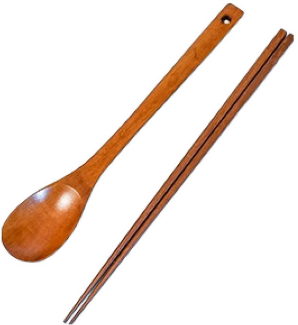 허밍쉐프 장미목 옻칠 볶음스푼 소 + 튀김젓가락 세트, 브라운, 1세트