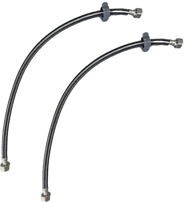 욕실플러스 고급형 꼬임방지 스테인레스 세면대 핸드형 고압호스 조절대, 2개