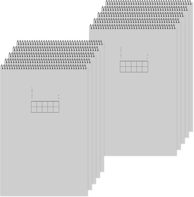 포포팬시 모노심플 1000 5mm 그리드 상철 세로 스프링 노트, 10개, 그레이
