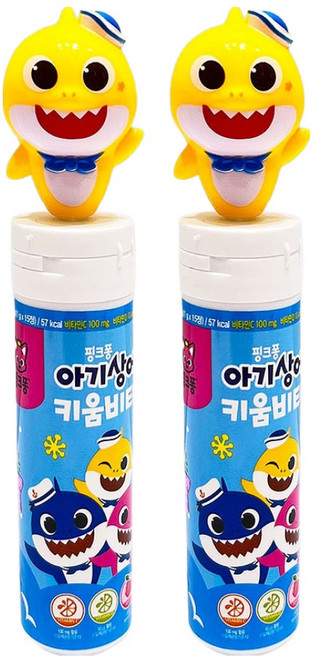 태양생활건강 핑크퐁 아기상어 키움비타 비타민 노랑 15g, 2개, 15정