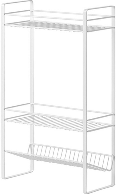 더자카 다용도 욕실 철제 3단 수납 선반, 화이트, 1개