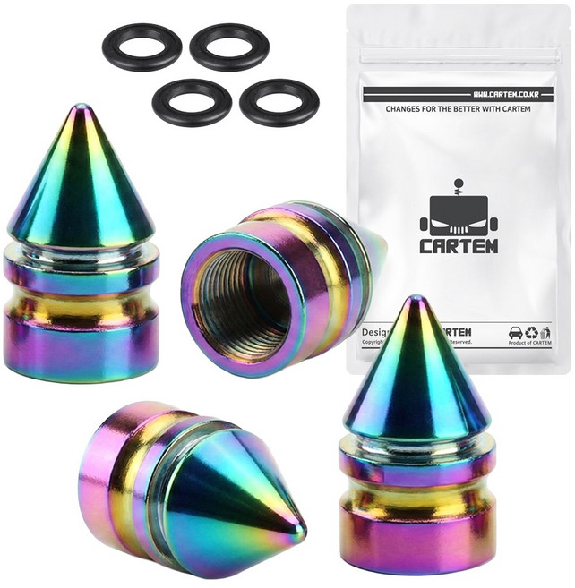 카템 차량용 라운드 불릿 타이어 밸브캡 CT218, 오로라, 4개