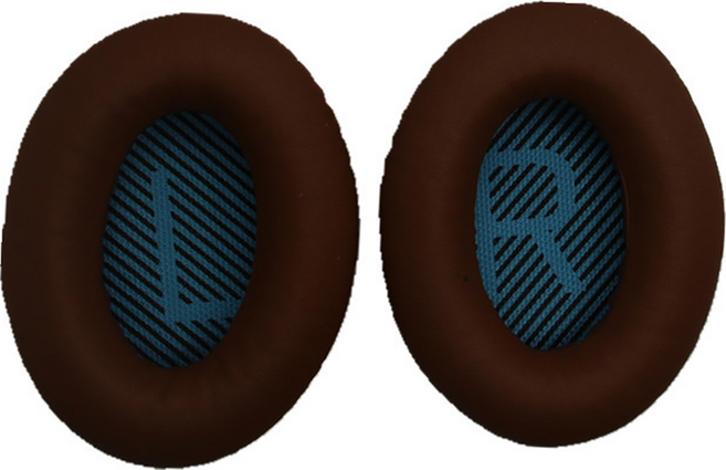 해피로드 BOSE 호환 QC 시리즈 헤드폰 스폰지 이어패드 커버 좌우 세트 프리사이즈, 브라운 + 블루(LR코튼패딩, 싱글), 1세트