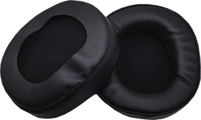 해피로드 원형 헤드폰 이어패드 커버 가죽 교체용 스펀지 좌우 세트 11 x 9 cm, 블랙(타원형), 1세트