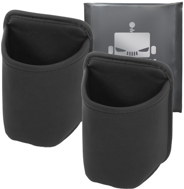 카템 차량용 클립형 틈새 컵홀더 수납함 CT166, Modern Black, 2개