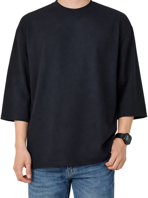 가이스토리 남성용 무지 라운드 쿠퍼 7부 티셔츠