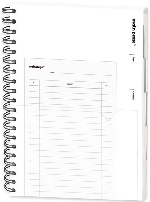 포포팬시 모노페이지 10000 포켓수납 PP 커버 인덱스 스프링 노트, 1개, 아이보리