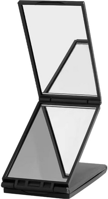 희미몰 KK104 4면 접이식 헤어 메이크업 거울, 블랙