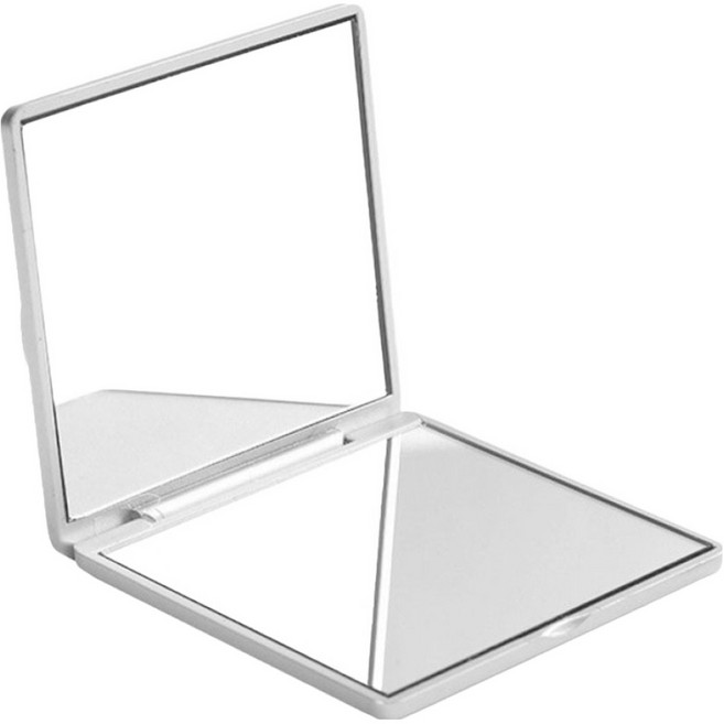 희미몰 KK111 플라워 양면 접이식 화장 거울 a3, 실버, 1개