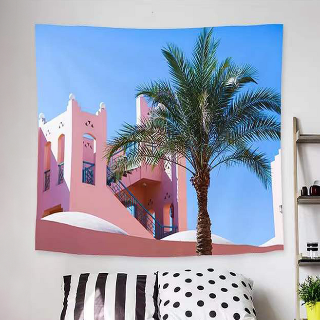 모디시 노르딕 창문 풍경 인테리어 벽 태피스트리 패브릭 포스터, LS-CDDF-8