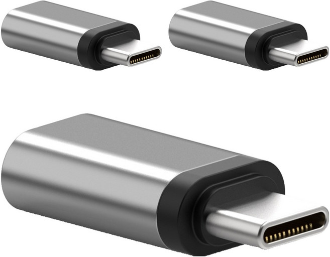 넥스트유 라이트닝 8핀-USB C 젠더 NEXT-1445L8-TC, 실버, 3개, 40.5mm