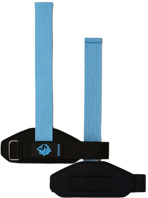 클리커맨 데드리프트 헬스 손목 보호 스트랩 2종 세트 미끄럼방지형, 블루, 1세트