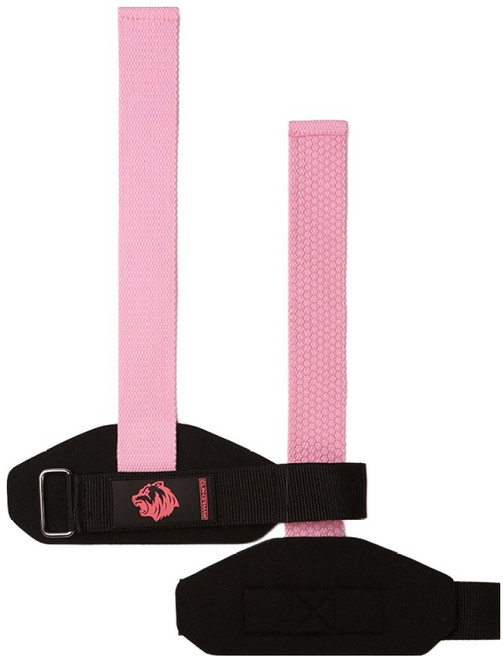 클리커맨 데드리프트 헬스 손목 보호 스트랩 2종 세트 미끄럼방지형, 핑크, 1세트