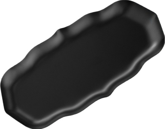 하미룸 메탈 스텐 쟁반 물결형 수납 트레이, 블랙, 1개