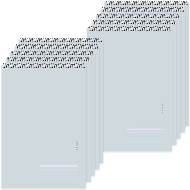 포포팬시 모노심플 1000 8mm 라인 상철 세로 스프링 노트, 블루, 10개