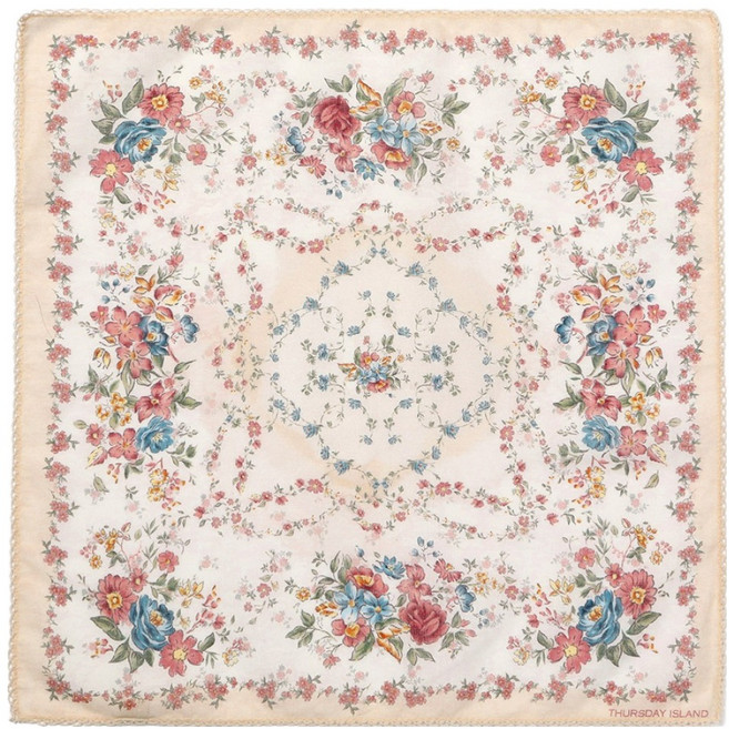 써스데이아일랜드 여성용 꽃물결 피코 레이스 면 반다나 T262MHC14