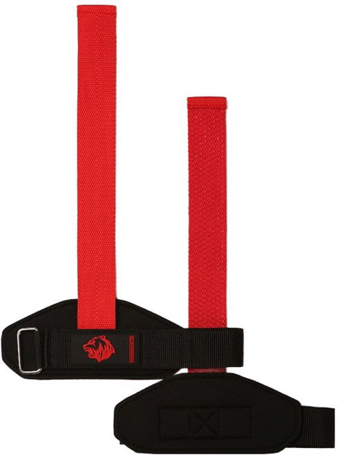 클리커맨 데드리프트 헬스 손목 보호 스트랩 2종 세트 미끄럼방지형, 레드, 1세트