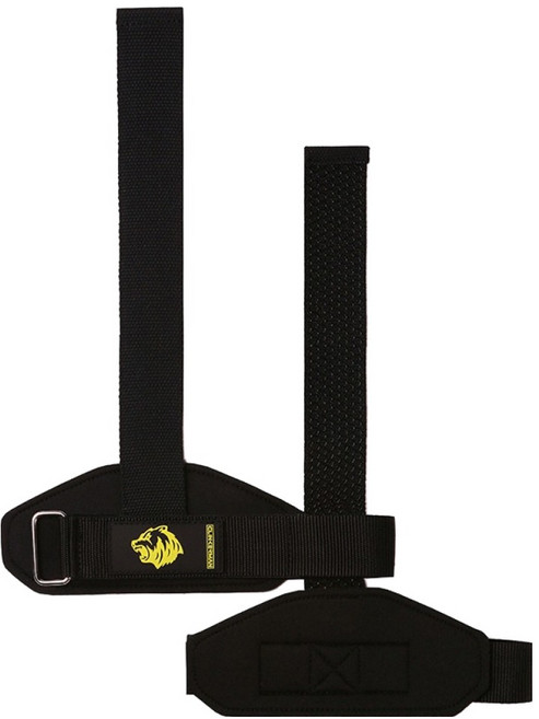 클리커맨 데드리프트 헬스 손목 보호 스트랩 2종 세트 미끄럼방지형, 블랙, 1세트