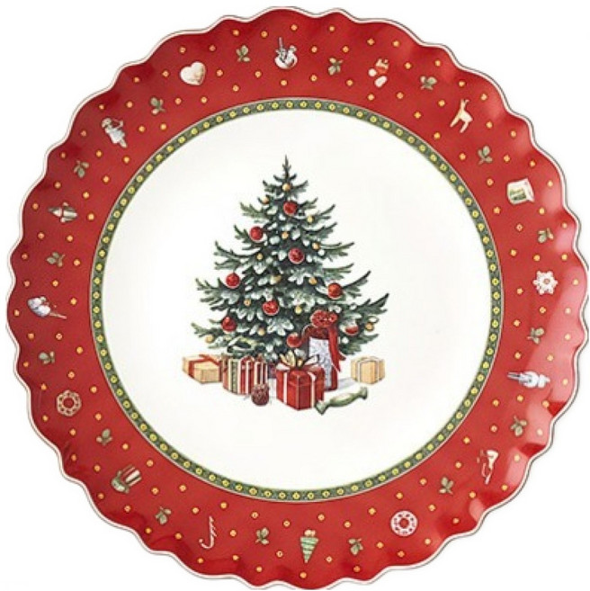 빌레로이앤보흐 크리스마스 토이딜라이트 케이크 플레이트, 혼합색상, 1개