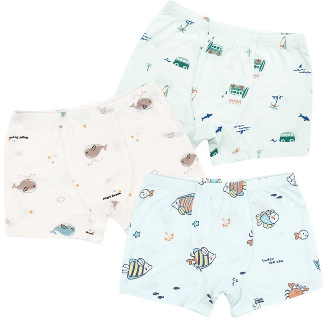 메이키즈 아동용 무형광 오션프랜즈 모달 드로즈 3종 세트