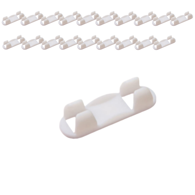 바리코 케이블 와이어 전선 정리 클립, 화이트, 20개