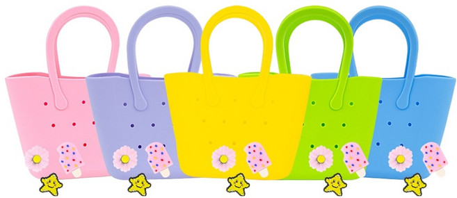 캐스비 플레이 젤리가방 5종 세트, 핑크, 보라, 노랑, 연두, 파랑, 1세트