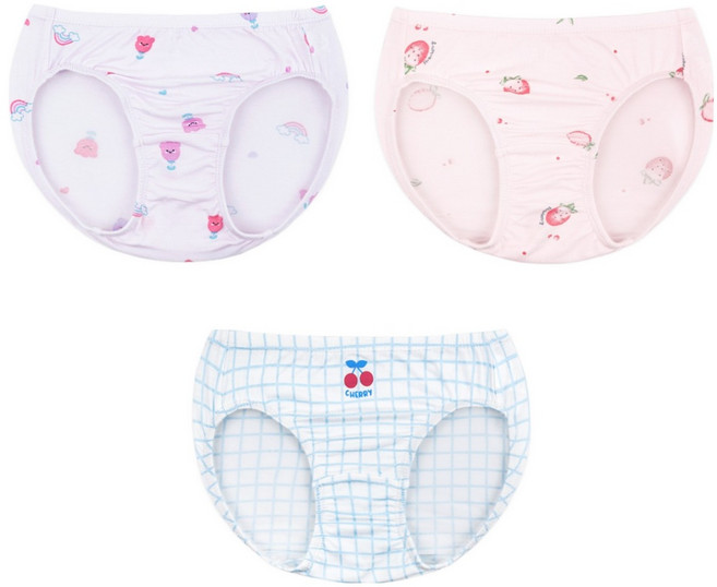 메이키즈 아동용 무형광 어썸베리 모달 삼각 팬티 3종