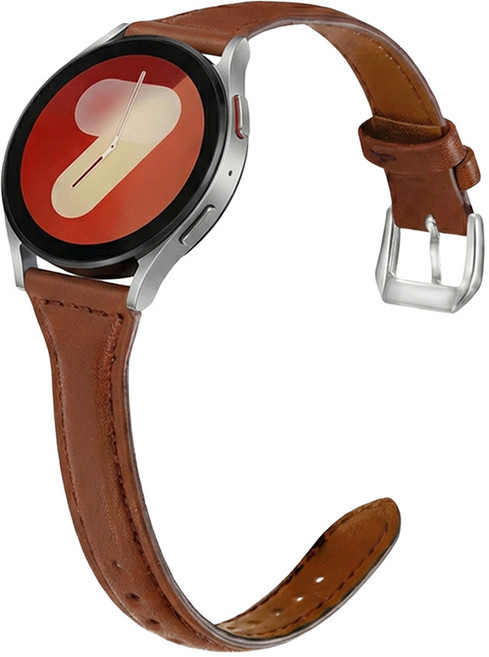 Watch Standard 皮革立體纖薄錶帶 20mm, 棕色, 1個