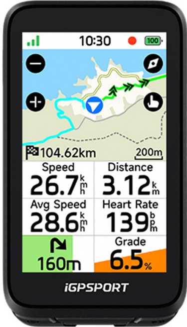 iGPSPORT 바이내비 에어 GPS 자전거 내비게이션, 블랙, 1개