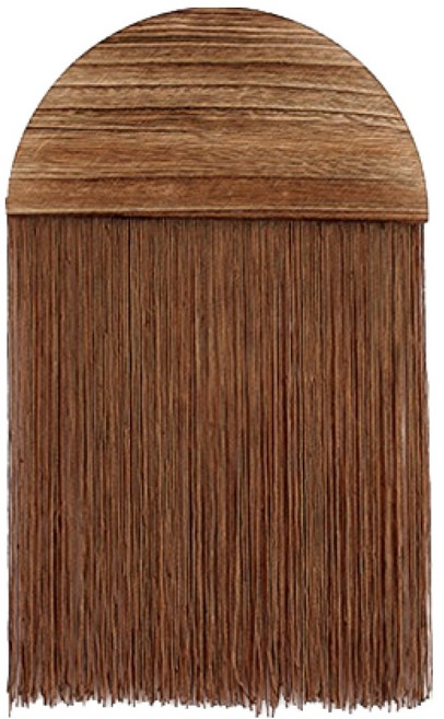 더플로우커머스 반원 우드 태슬 월아트 태피스트리, 브라운