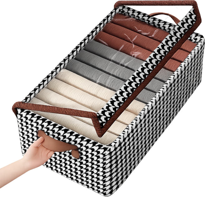 타이탄 이불 보관 패브릭 덮개 리빙박스, 버전체크무늬, 1개