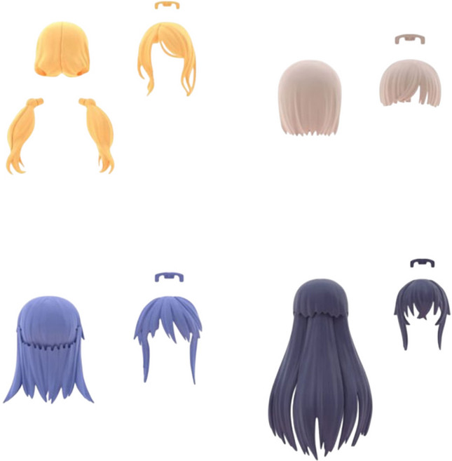 BANDAI 30MS 組裝少女輕作戰 髮型配件套組Vol.8 全4種 組裝模型, 1個