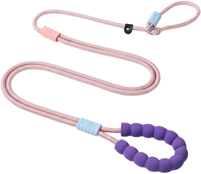 둥둥펫 강아지 튼튼한 핸즈프리 폼폼 리드줄, 퍼플, 1개