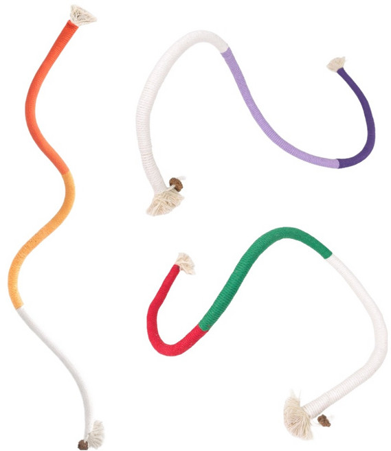 펫츠몬 고양이 마따따비 이갈이 면로프 장난감 3종 세트, 퍼플 믹스, 그린 믹스, 오렌지 믹스, 1세트
