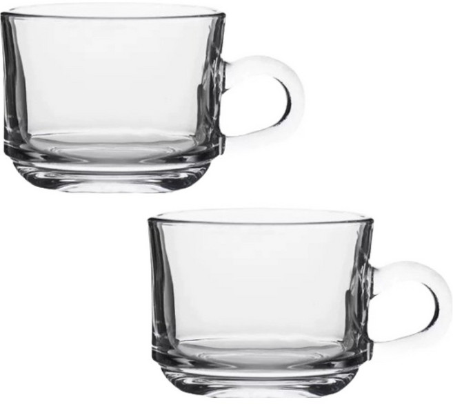 프렌치마르스 데일리 미니 에스프레소 커피잔 180ml MMM3600, 투명, 2개