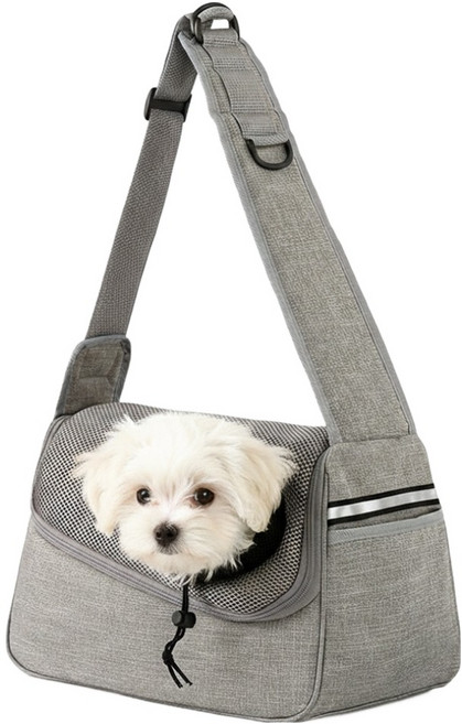 둥둥펫 반려동물 이동 스테디 숄더 슬링백, 그레이, 1개