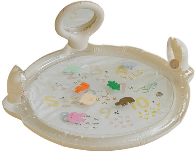 루나스토리 유아용 터미타임 워터매트 거울 숫자 촉감각완구, 혼합색상, 1개