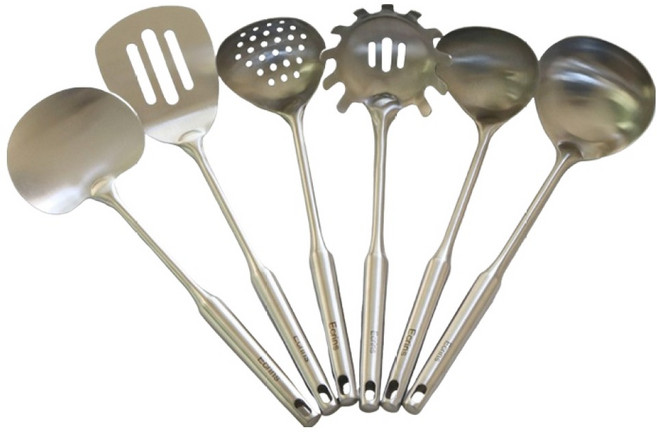 에크렌 체리하우스 통스텐 미니 조리도구 6종 세트, 실버, 1세트