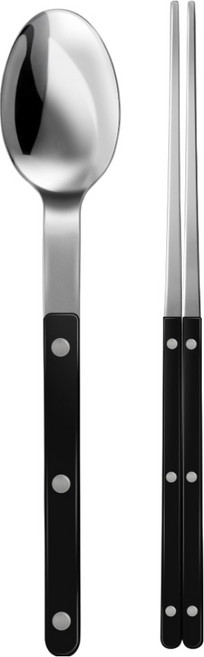 바겐슈타이거 셀레스트 벨루어 수저세트, 블랙, 1세트, 숟가락 + 젓가락