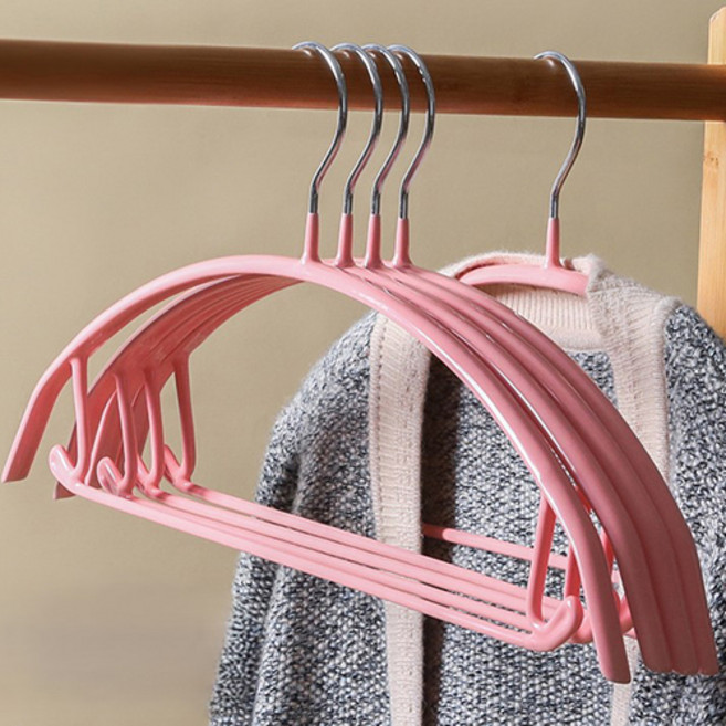 앞날창창 스텐 논슬립 어깨뿔방지 옷걸이, 핑크, 10개