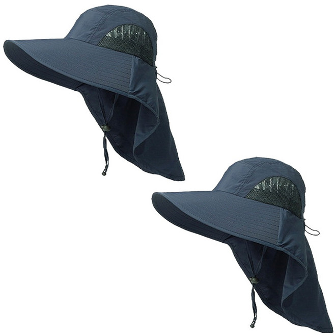 바코젤 햇빛가리개 트레킹 낚시 등산모자 2p, 네이비 블루