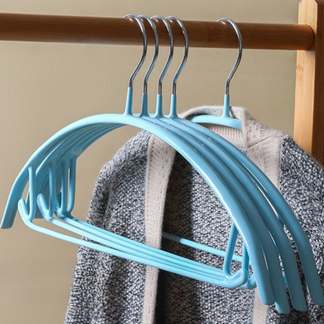 앞날창창 스텐 논슬립 어깨뿔방지 옷걸이, 스카이, 10개