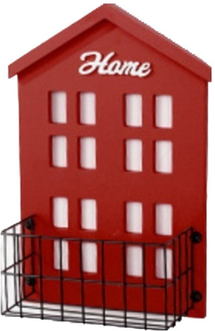 선빛 컬러홈 벽걸이 수납 선반, 레드, 1단