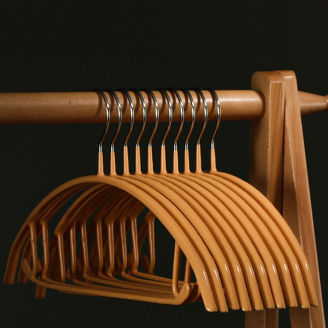 앞날창창 스텐 논슬립 어깨뿔방지 옷걸이, 오렌지, 10개